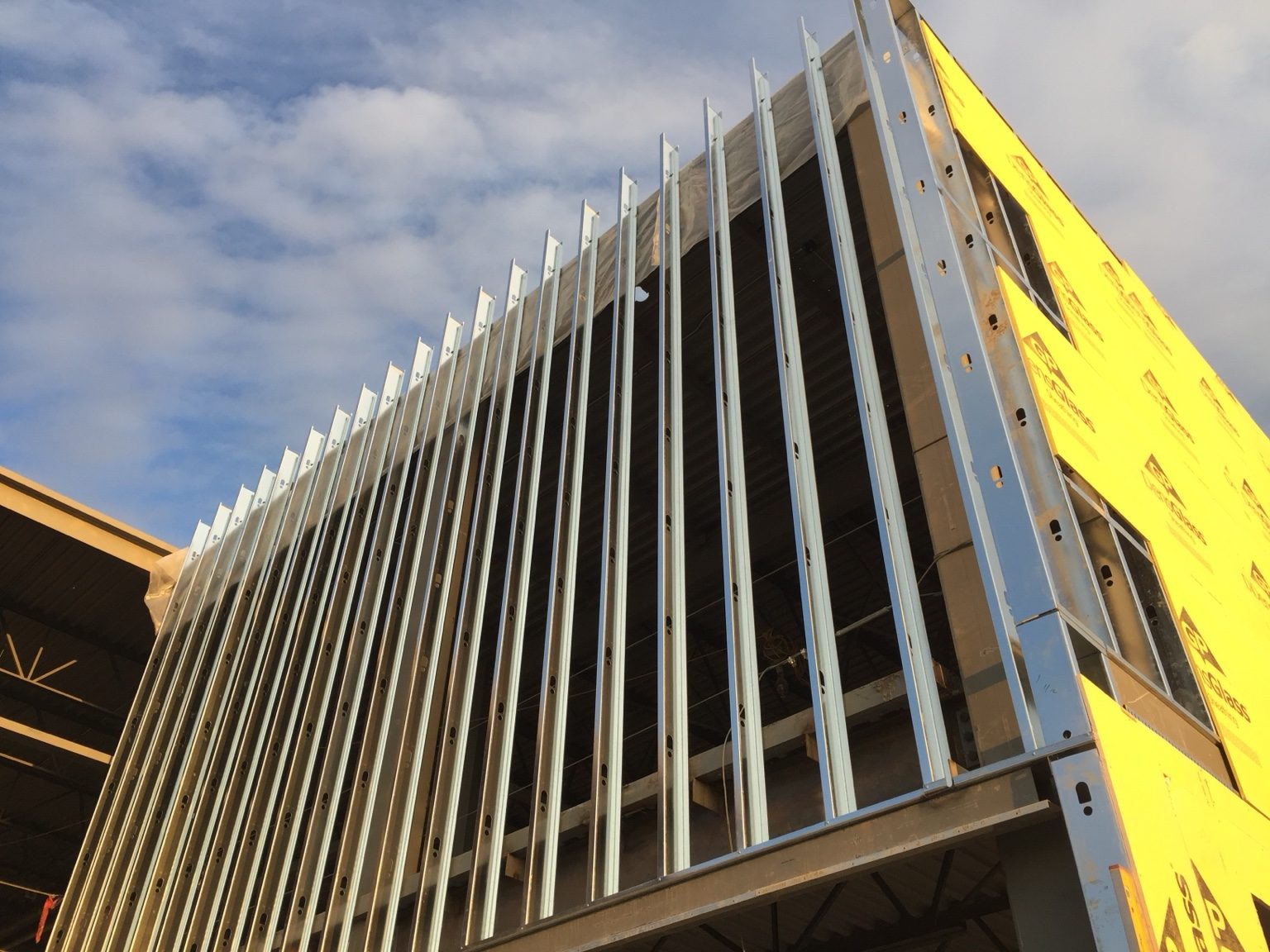 Exterior steel stud framing