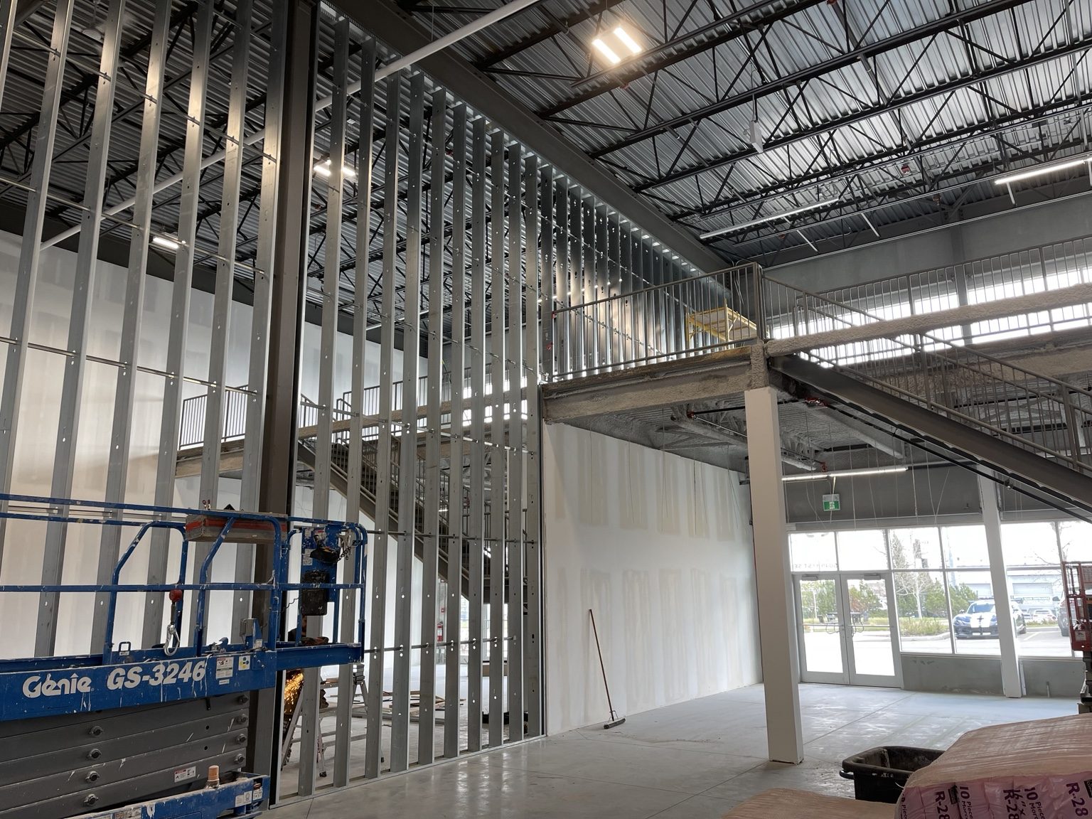 Commercial interior steel stud framing